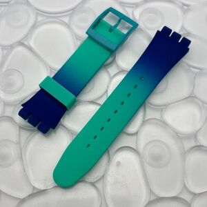Blue and Aqua Watch Band (Strap Only) - fits Swatch New Gent model